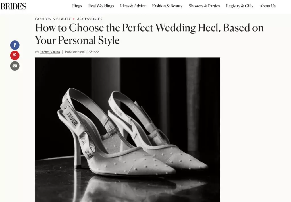 Brides Magazine-How to Choose the Perfect Wedding Heel, Based on Your Personal Style