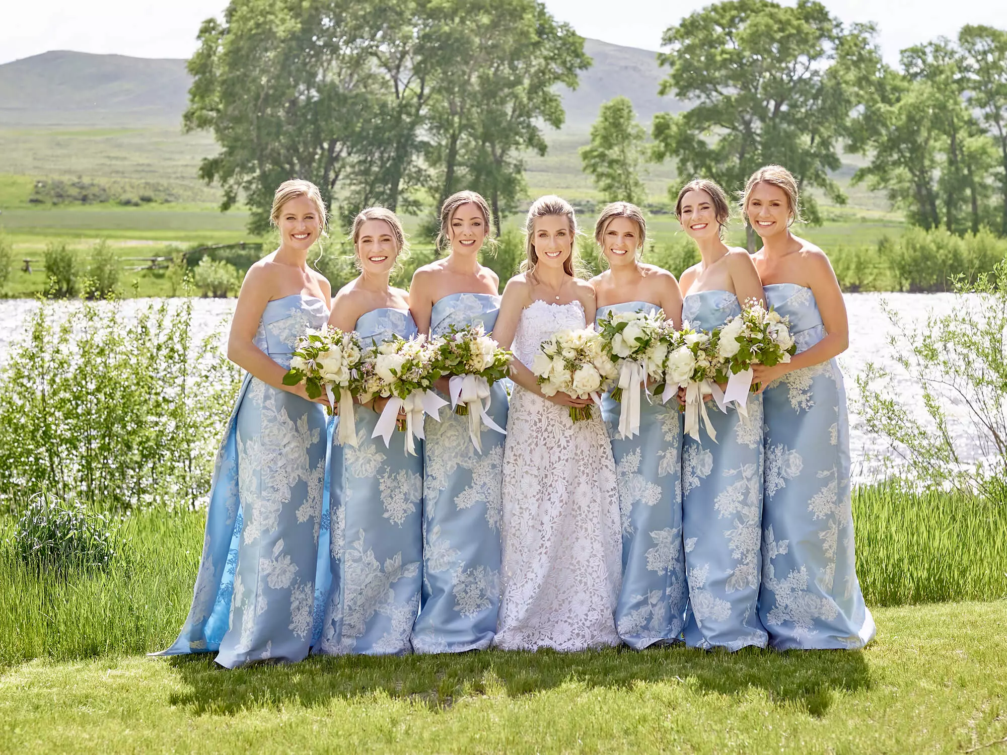 The Stylish Bride bridesmaids at Brush Creek Ranch wedding venue